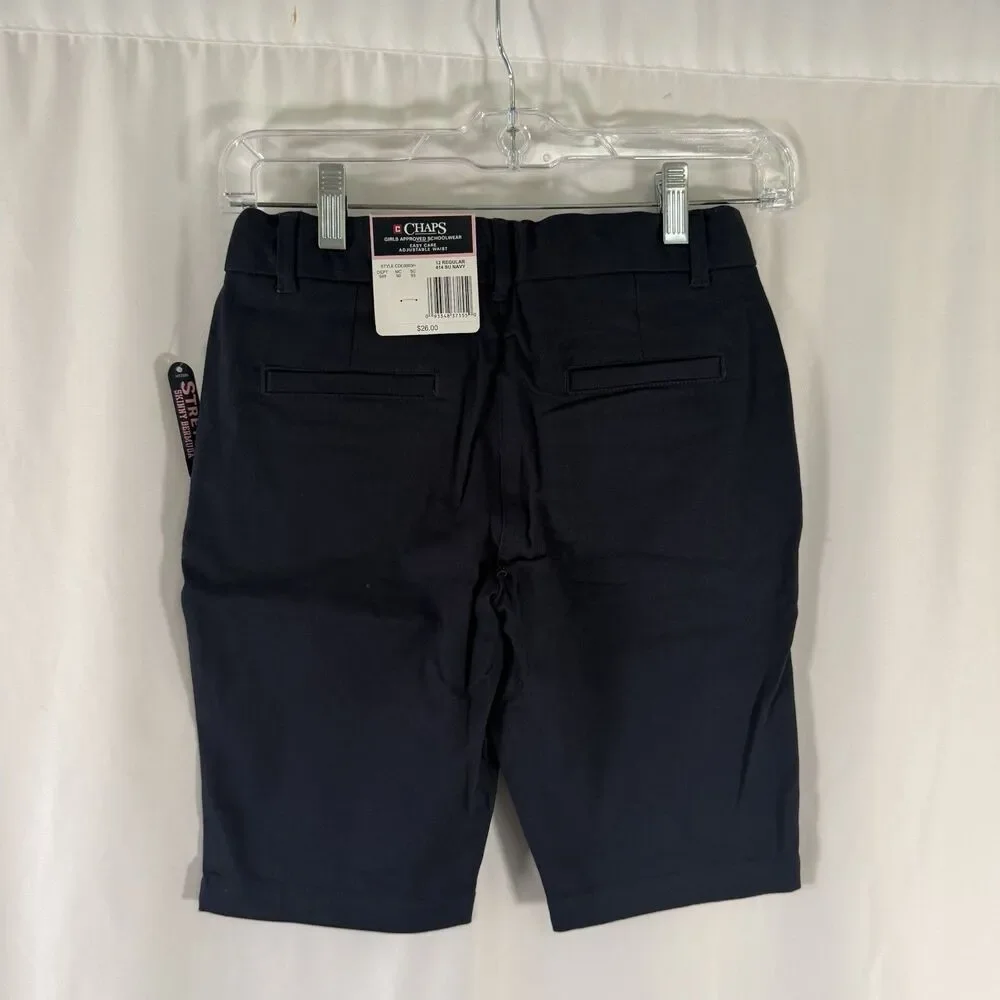 New Chaps Approved Schoolwear Shorts Girls 12 Regular Blue Skinny Bermuda